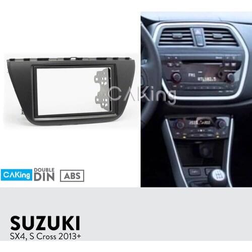 Double Din Car Fascia Radio Panel for SUZUKI SX4, S Cross 2013+ Dash Fitting Kit Install Facia Plate Bezel Console Adapter Trim
