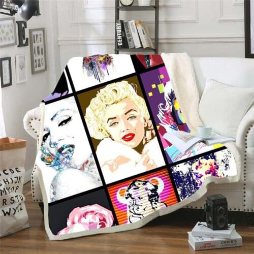 Marilyn Monroe 3d printed fleece blanket for Beds Hiking Picnic Thick Quilt Fashionable Bedspread Sherpa Throw Blanket style-1