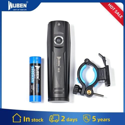 WUBEN B2 Portable Bicycle Light Bicycle Flashlight 1300 Lumens Type-C Charging Port IP68 Dustproof and Waterproof for Cycling