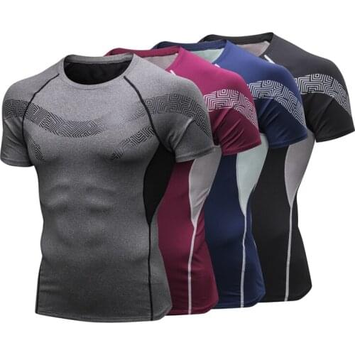 NEW Men Short Sleeve T-shirt Sports Clothing Men Quick Dry Training Sportswear Fitness Jogging T-shirt Men training Clothing Men