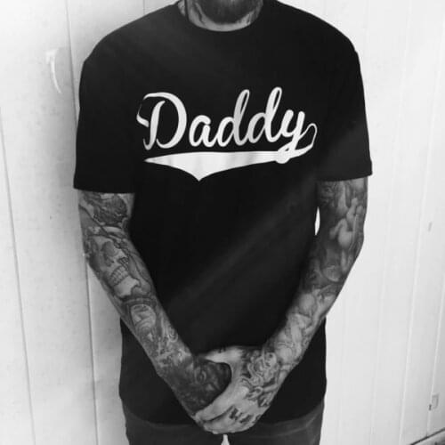 Summer Brand T-shirt Men Short Sleeve Daddy Letter Print Fashion Casual O-neckmens Tee Shirts Harajuku Tumblr Quotes Shirt