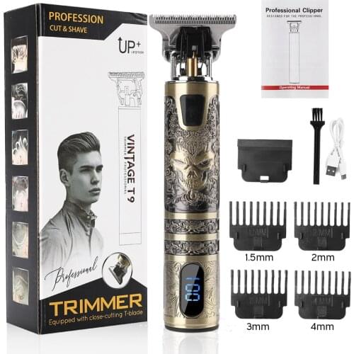 Electric Hair Trimmer T-Shaped LCD Hair Clipper Mower Cordless Shaver Razor Men Barber Hair Cutting Machine USB Rechargeable