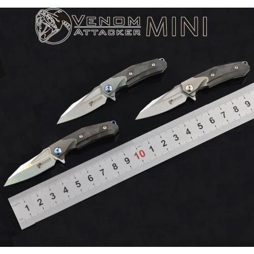 VENOM mini small attacker M390 steel titanium alloy knife zirconium alloy key knife ladies tool small folding knife outdoor tool