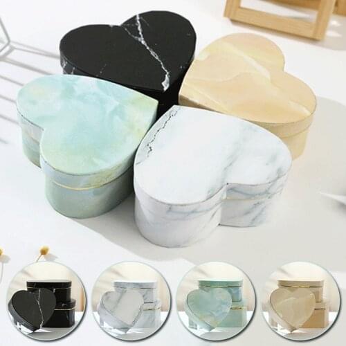 3Pcs/Set Marble Florist Boxes Heart Shaped Box Candy Boxes Gift Packaging Boxes For ValentineS Day Wedding Party Container Box