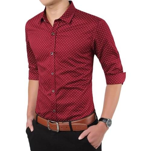 MRMT 2021 Brand Spring and Autumn New Mens Shirts Printing Shirt for Male Long-sleeved Checker Shirt