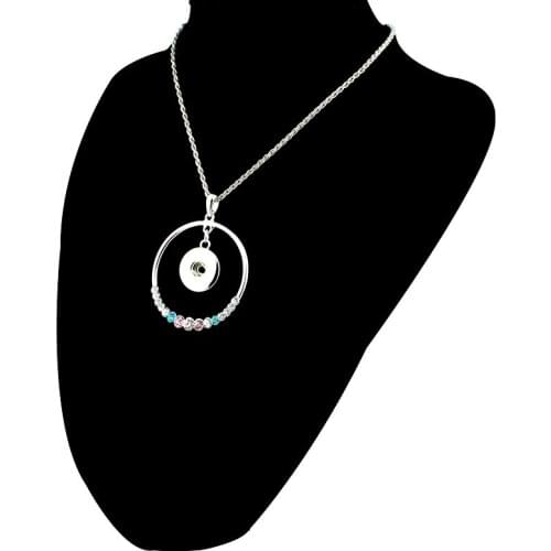 New Trendy Ethnic Style Loop Pendant Snap Necklace fit DIY 18MM snap buttons jewlery wholesale ZG022