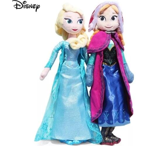 Disney Frozen Anna Elsa Plush Doll Toy Snow Queen Princess Doll Toys Stuffed Plush Birthday Christmas Gift for Kids Girls