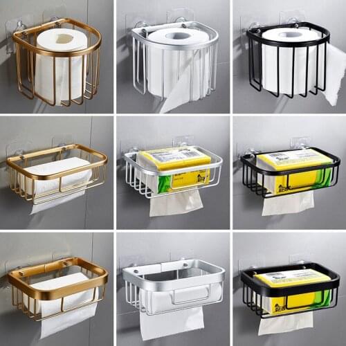 Punch-Free Toilet Rack Toilet Tissue Box Toilet Paper Household a Toilet Paper Holder Chart Drum Tissue Basket Paper Extraction