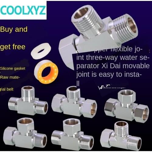 One in and two out water distribution valve three way faucet one minute two way elbow with internal external wire splitter joint