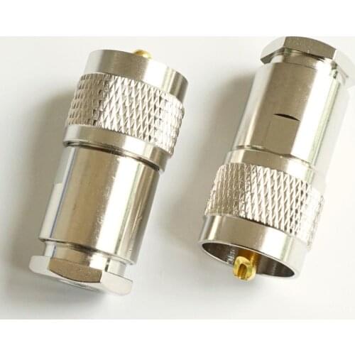 Connector Socket PL259 PL-259 SO239 SO-239 UHF Male Clamp Solder For RG-8X RG8X RG59 LMR240 Cable Brass RF Coaxial Adapter