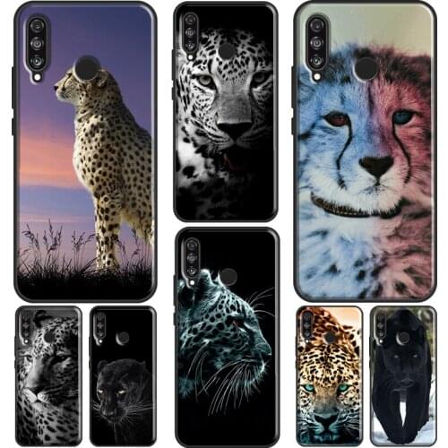 Cheetah Panther Snow Cheetah Silicone Case For Huawei P30 P40 P20 Lite Mate 10 20 Pro P Smart 2019 Z 2021 Phone Cover