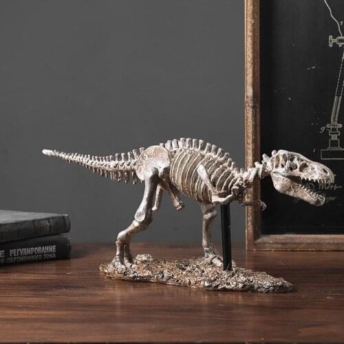 Resin Simulation DIY 3D Dinosaur Model Skeleton Statue Vintage Sculpture Modern Art Home Decoration Living Room Ornaments