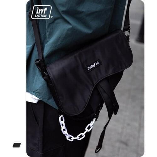 INFLATION Streetwear Cool Shoulder Bag Men High Street Saddle Bag Unisex 2021 Large Capacity Travel Crossbody Bag Men