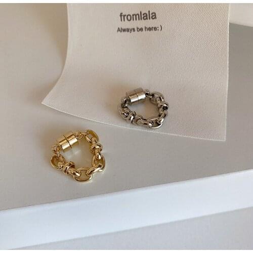 TARCLIY Fashion Metal Magnetic Ear Clip Earrings Women Chains Link Ear Cuff Earrings Punk Vintage Single Non Pierced Jewelry