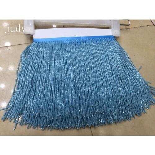 Stock tassel lace stock 5 yards/bag Ym547#15 cm blue bead tube curtain accessories dress accessories Christmas decorations