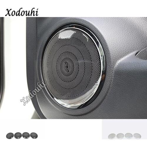 For Nissan X-Trail XTrail T32/Rogue 2017 2018 2019 2020 Car Door Inner Stainless Steel Stick Audio Speak Sound Cover Ring Circle