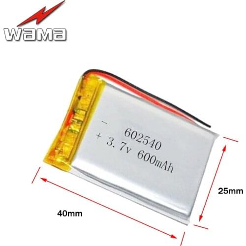 WAMA 602540 600mAh 3.7V Rechargeable Batteries Replace for Remote Control Aircraft Games Toys Drop Ship