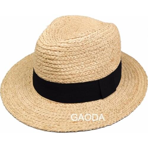 Natural raffia straw panama hat men big size fedora hat lady summer beach sun cap plus size bucket hats 57cm 59cm 61cm 63cm