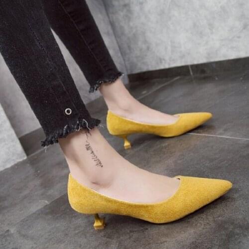 2021 spring and autumn new Korean style stiletto womens shoes fashionable and versatile pointed high heels