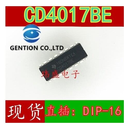 20PCS CD4017 CD4017BE CMOS counter/divider DIP-16 in stock 100% new and original