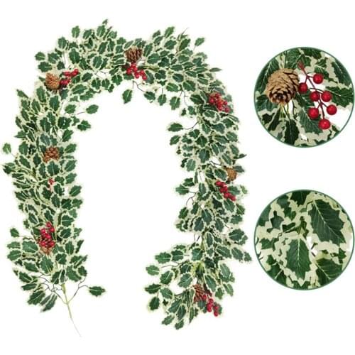 200cm Length Multicolor Christmas Berry Garland Home Party Festival Decorative Plastic Fake Berry Garland Foliage Garland