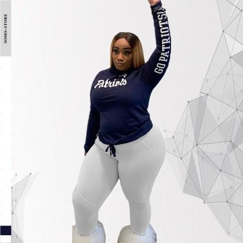 2021 Plus Size 4XL Two Piece Outfirs Women Matching Set Winter Clothing Letter Outfit Joggers Tracksuit Wholesale Dropshipping