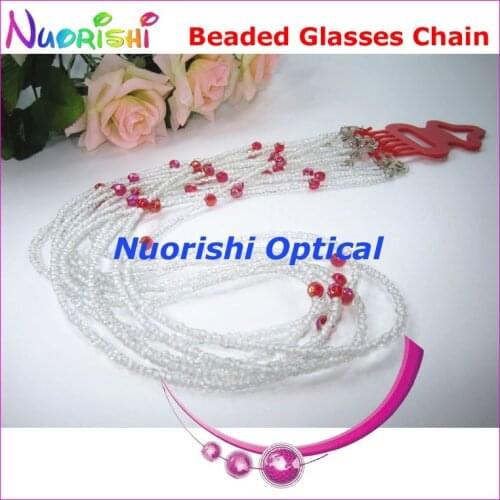 6pcs Nice Beaded Steel Wire Rope Eyeglasses Sunglasses Eyewear Spectacle Chain Cords Lanyard free shipping L844