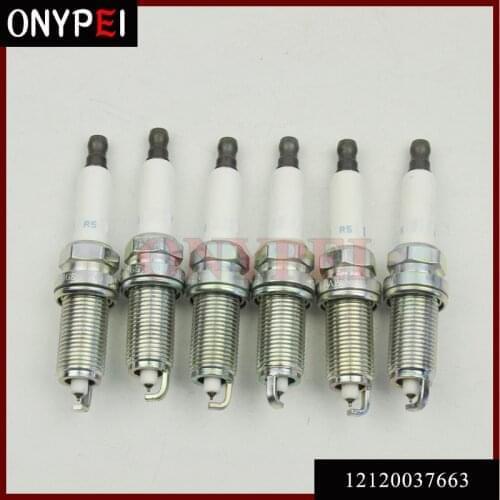 6pcs/lot Iridium Spark Plug 12120037663 LZFR6AP11GS for BMW 128i 135i 328i 335i X3 X4 3.0L 12 120 037 663 LZFR6AP11GS