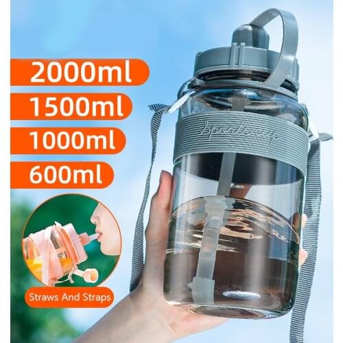 600-2000ml Outdoor Fitness Sports Bottle Kettle Large Capacity Portable Climbing Bicycle Water Bottles BPA Free Gym Space Cups