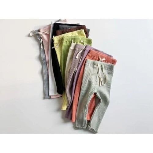 8371 Baby Clothes Girls Leggings Spring And Autumn 2021 Pit Strip Light Plate Girls Pants Colorful Boys Pants Toddler Trousers