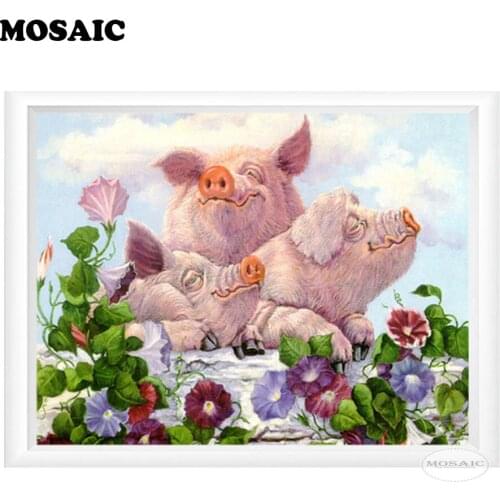 5D DIY diamond embroidery sale,pride pig Mosaic diamond painting Cross Stitch full square Rhinestone mosaic home Decoration