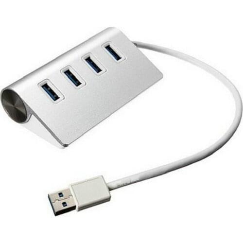 High Quality Speed USB 3.0 5Gbps Aluminum 4 Port Splitter Hub Adapter for PC Mac Win 7/8 Silver