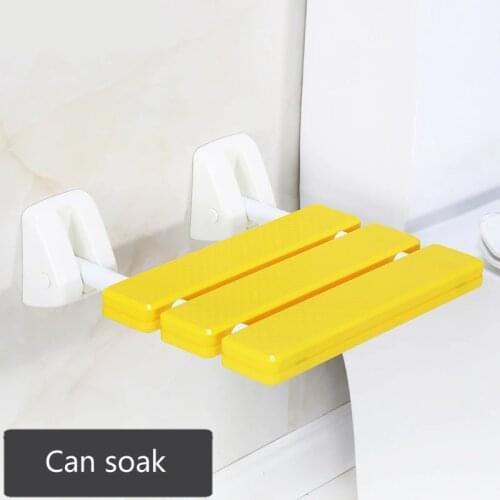 Anti-rust Plastic Bathroom Shower Stool Foldable Older People Bathroom Rest Stool The Wall Hanging Chair Household Non-slip Seat