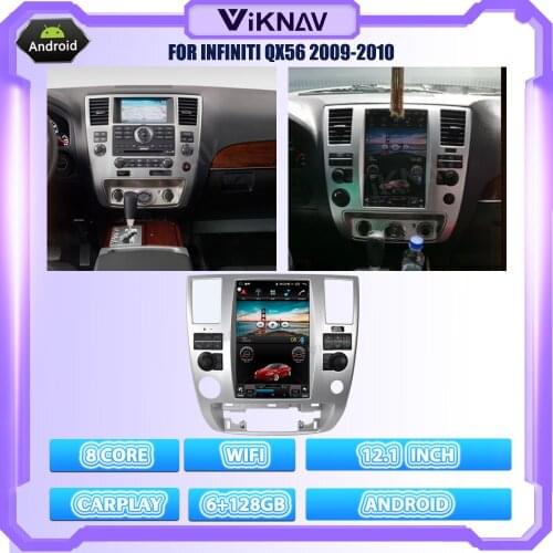 2 Din 128G Car Radio For Infiniti QX56 2009-2010 Stereo Android System Vertical Screen Car Multimedia Player Auto Head Unit