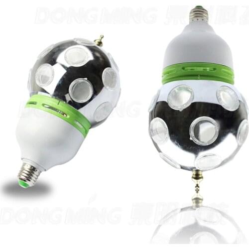 Free Shipping 5pcs/lot Auto Rotative Stage lights Full Color 1W E27 RGB LED Mini Stage Light DJ Light Disco light Bulb Lamp