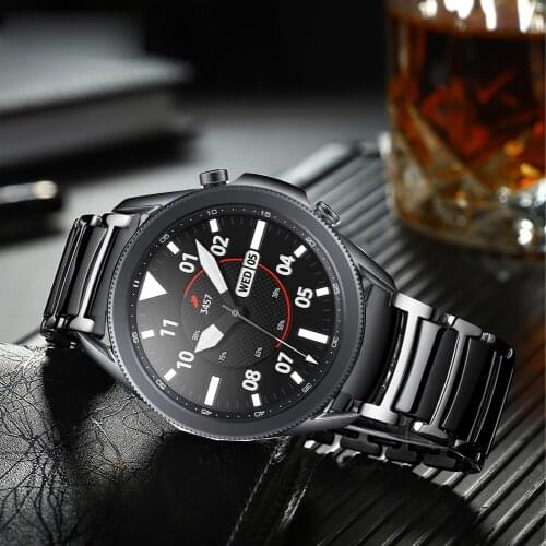 For samsung galaxy watch 3 45mm band watch 46mm Gear S3 Frontier Classic strap 22mm stainless steel ceramics wrist bracelet