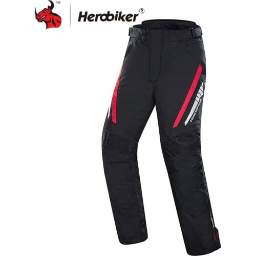 HEROBIKER Waterproof Motorcycle Pants Men Motorbike Riding Chaqueta Winter Moto Pants Motorcycle Protective Gear Armor Pants