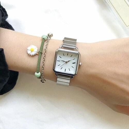 Simple Silver Women Watches Exquisite Stainless Steel Ladies Wristwatches Fashion Minimalist Woman Quartz Clock