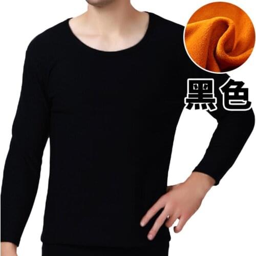 Fleece Thicken Winter Spring Mens Thermal Underwear Tops Large Size 9XL Long Sleeve Cotton Navy Blue Gray Male Soft Underwear