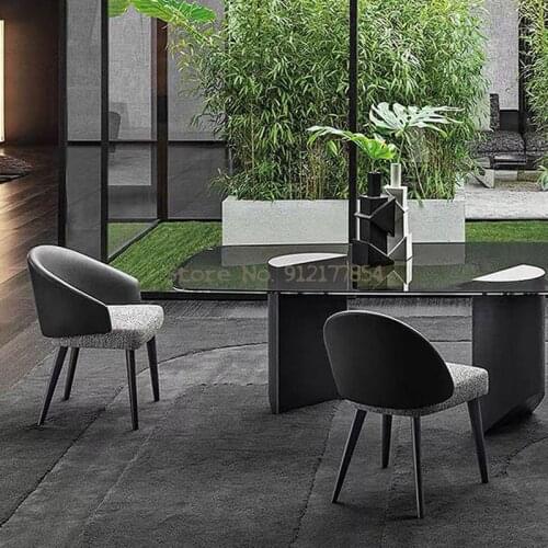 Italian Dining Chair Modern Minimalist Home Solid Wood Chair Modern Casual Restaurant Fashion Creative Backrest Technology Cloth