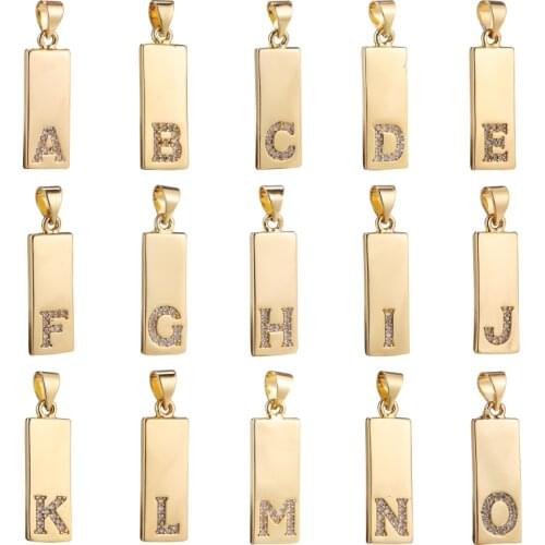 JUYA Cubic Zirconia A-Z Letters Necklace Charms Pendants DIY Handmade Jewelry Findings Accessories For Necklaces Jewelry Making