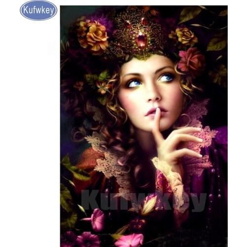 Flower painting sale Diamond embroidery beauty 5d diy diamond painting girl square diamond mosaic crystal cross stitch kits