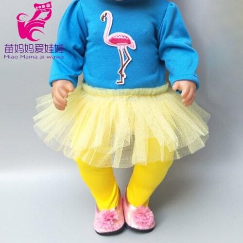 Doll clothes set for 43cm baby doll dress legging for 18 inch girl doll dress dropshipping