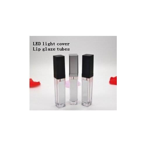 7ml Square Luminous Lip Gloss Tubes Empty Liquid Lipstick Bottle Led Light Mirror Clear Cosmetic Lip Balm Containers Makeup Tool