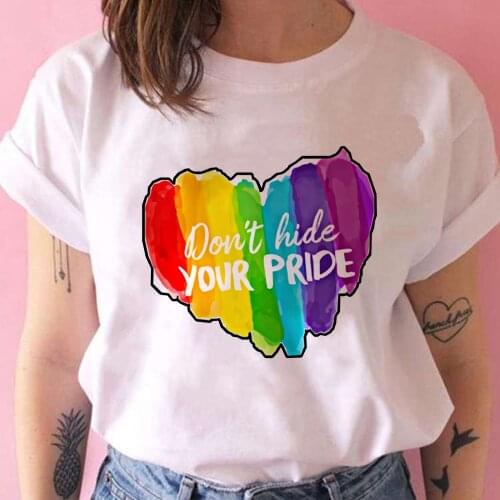 2021 Hot Selling Clothing Women Don't Hide Your Pride Printed Exquisite Women T shirt Modern Youth Cartoon Tshirt Футболка