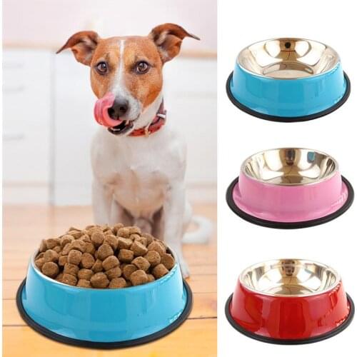 Pet Bowl Stainless Steel Non-slip Pet Feeder Bowl Pet Water Bowl for Dogs Cats