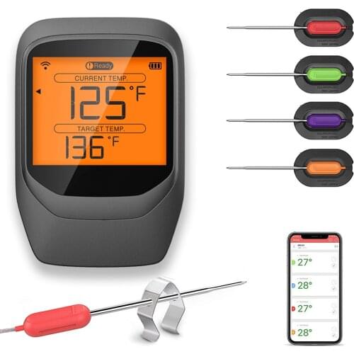 AidMax Multifunction Wireless Baking Food Thermometer PRO07 Household Temperature Detector Tool For Smoking Grilling With Clock