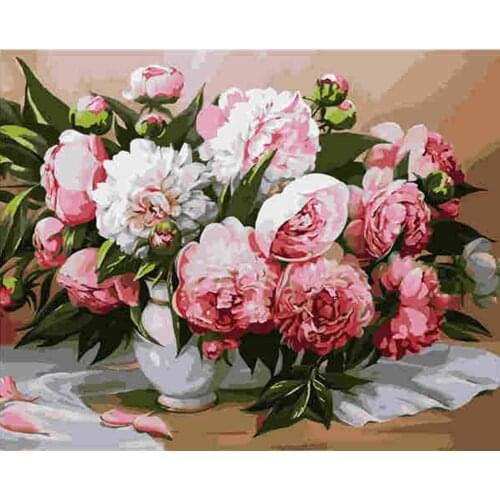 DIYOlieverfschilderij Van Nummers Bloem Op Canvas Set Decor Voor Color Painting By Number Handgeschilderd Gift FlowwerMulticolor
