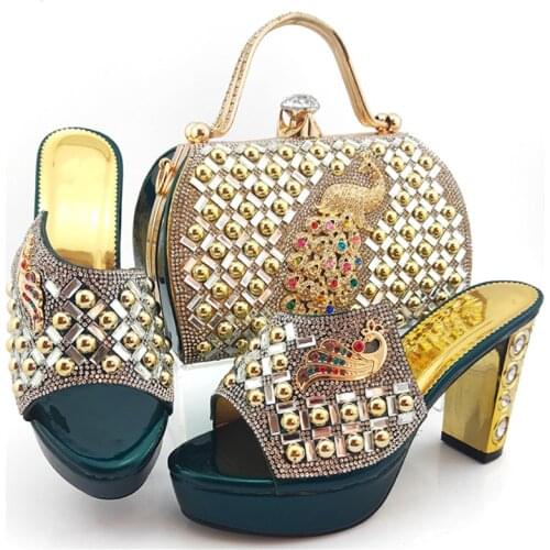Spring Autumn Style Italian Ladiess Party Shoes And Bags Set Elegant Pumps Shoes And Bag To Match Set For Celebration Party