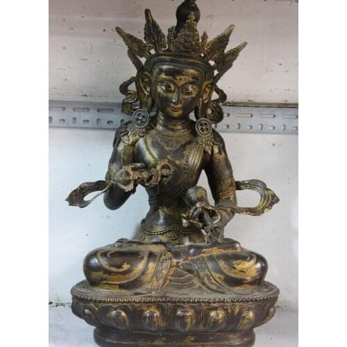 Song voge gem S0512 26 Tibet Buddhism Copper Bronze Vajradhara Vajrasattva Guan Yin Kwan-yin Statue